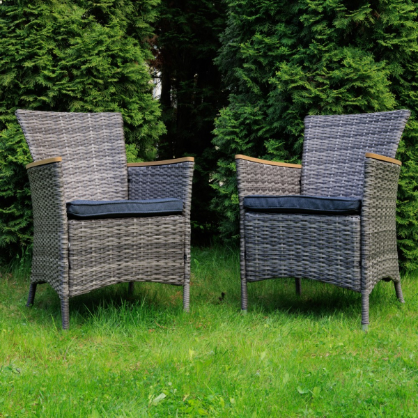 Комплект обеденных кресел Royal Family AMELIA, серые, 2 шт.